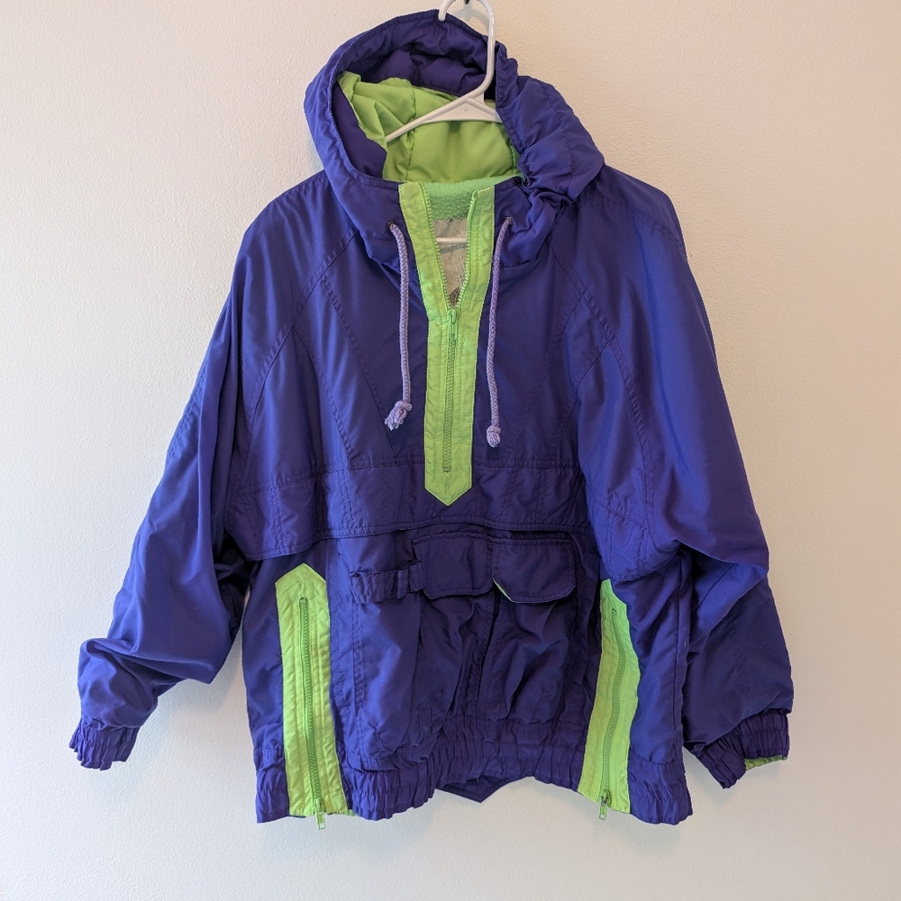 1980s Purple and Green Ski Jacket